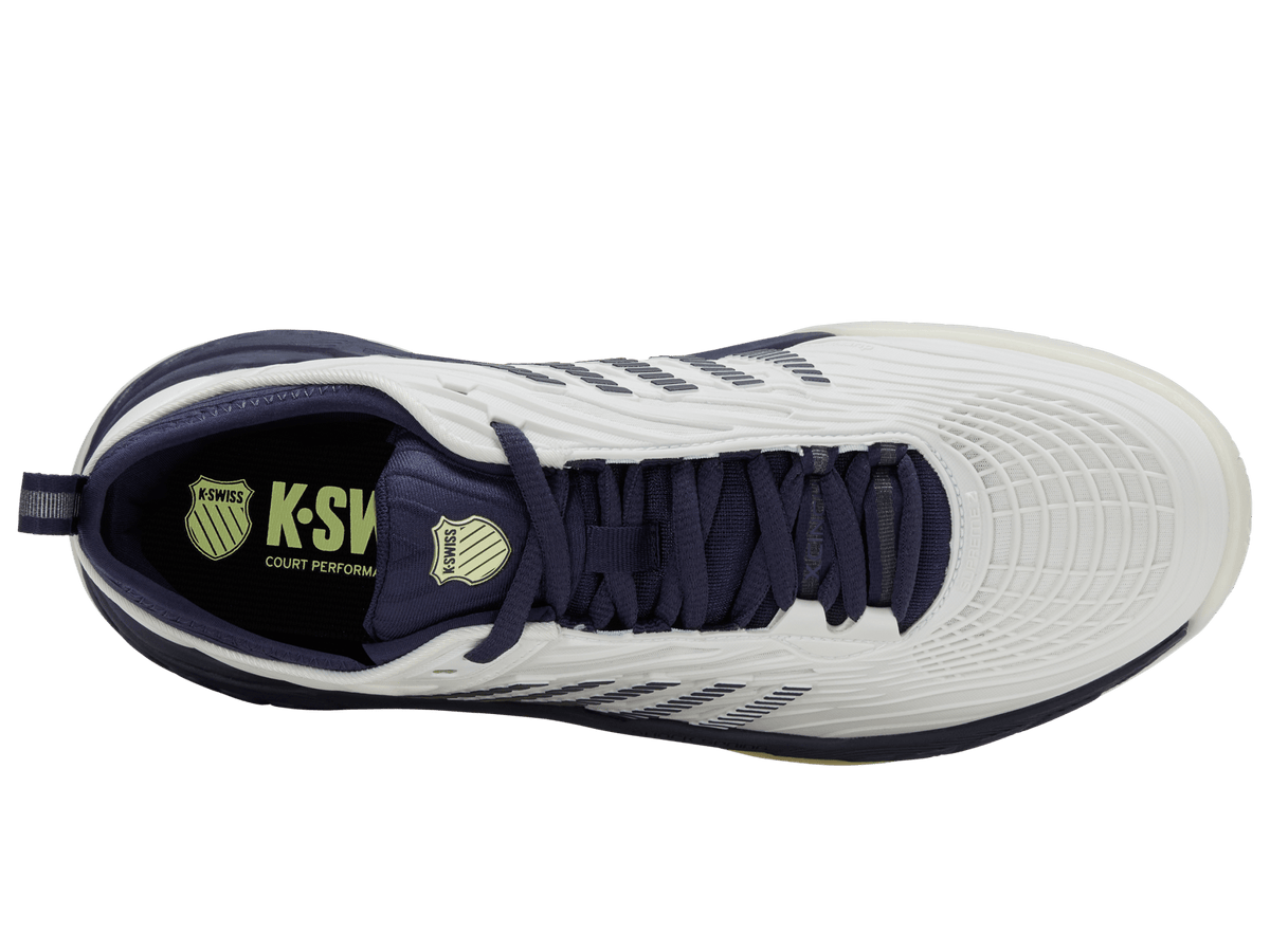 K-Swiss Men's Hypercourt Supreme 2 Court Shoes – Blanc de Blanc/Naval Academy/Luminary Green