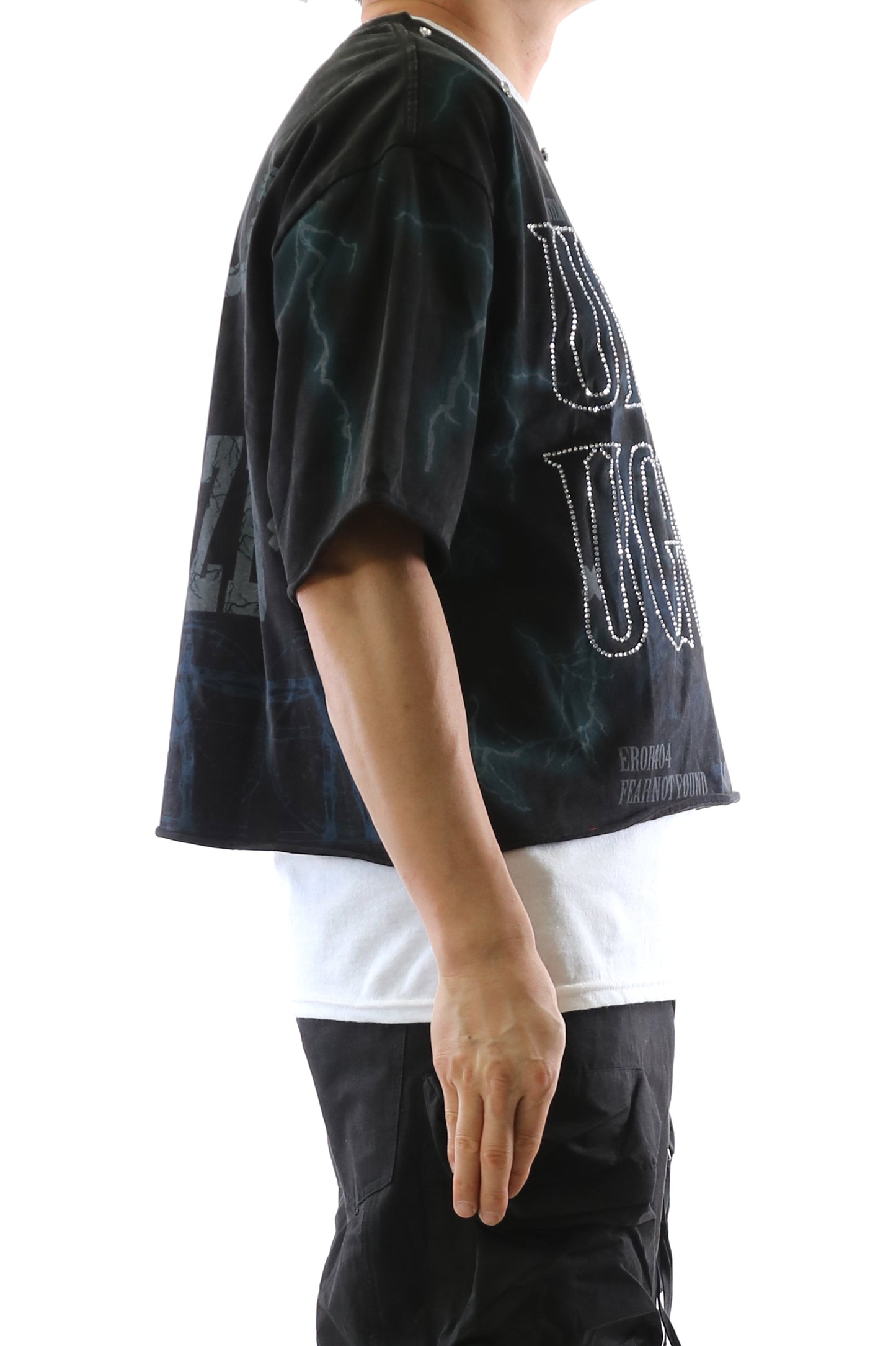 S/N Jersey 3/4 Sleeve Crop Top Tee