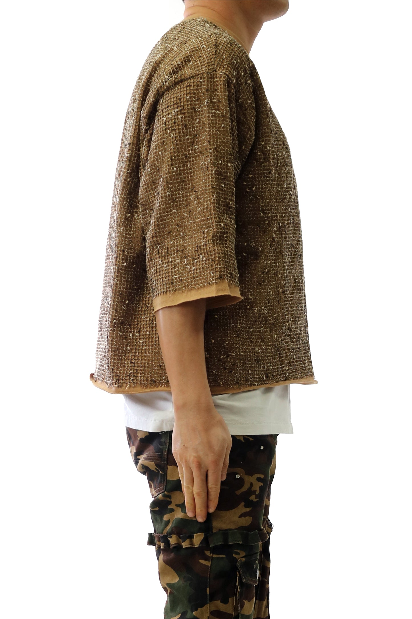 S/N Jersey 3/4 Sleeve Crop Top Tee