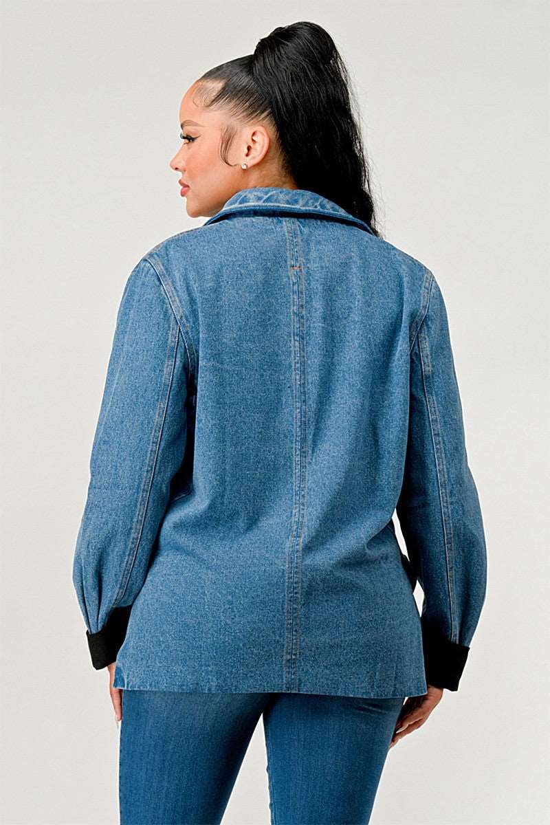 Denim Cinch Contrast jacket