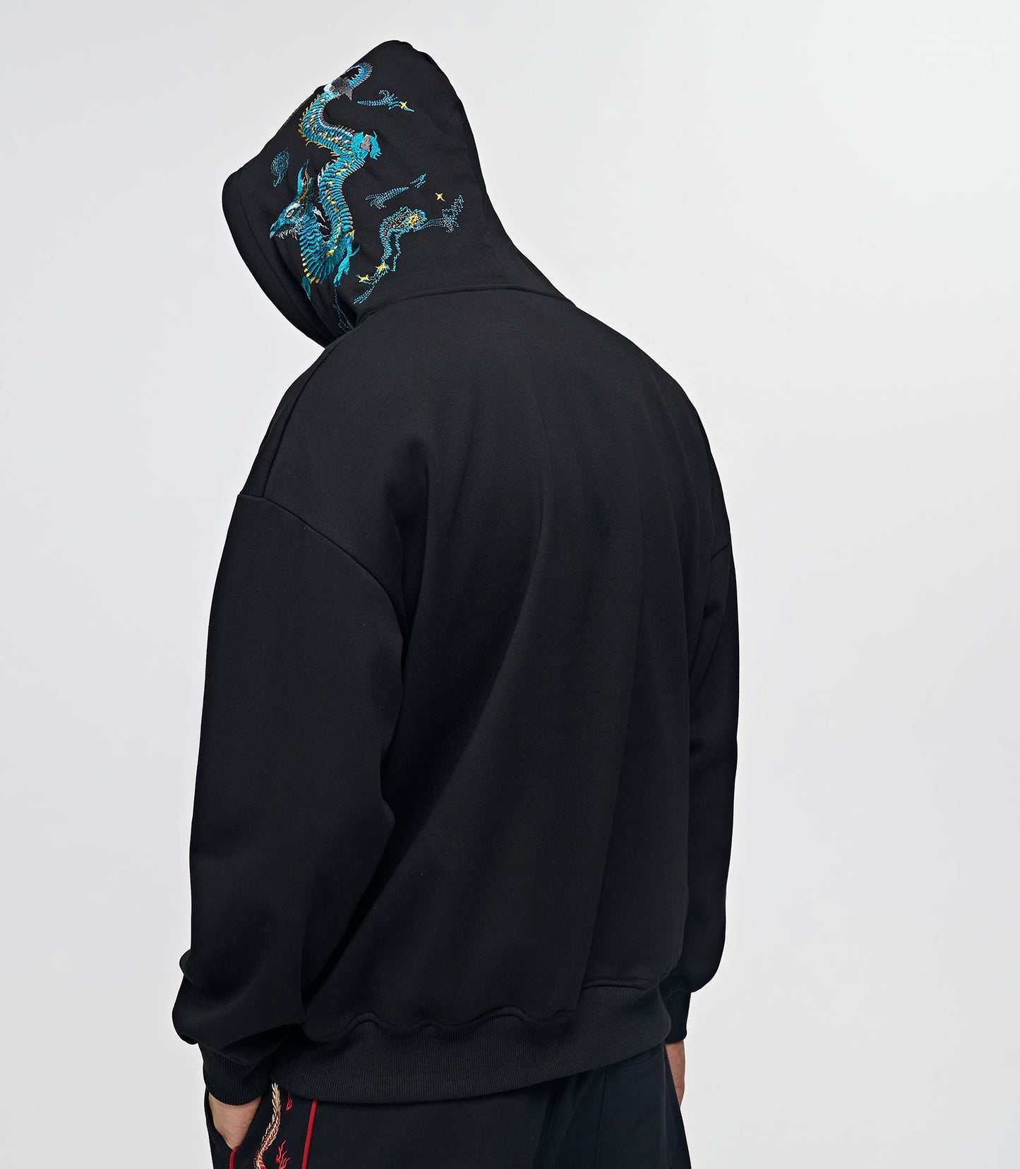 Blue Dragon Embroidery Hoodie