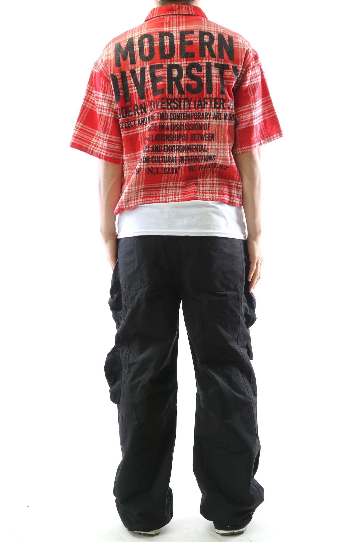 New Liade Washed Flannel Crop Top Button Down Shirt