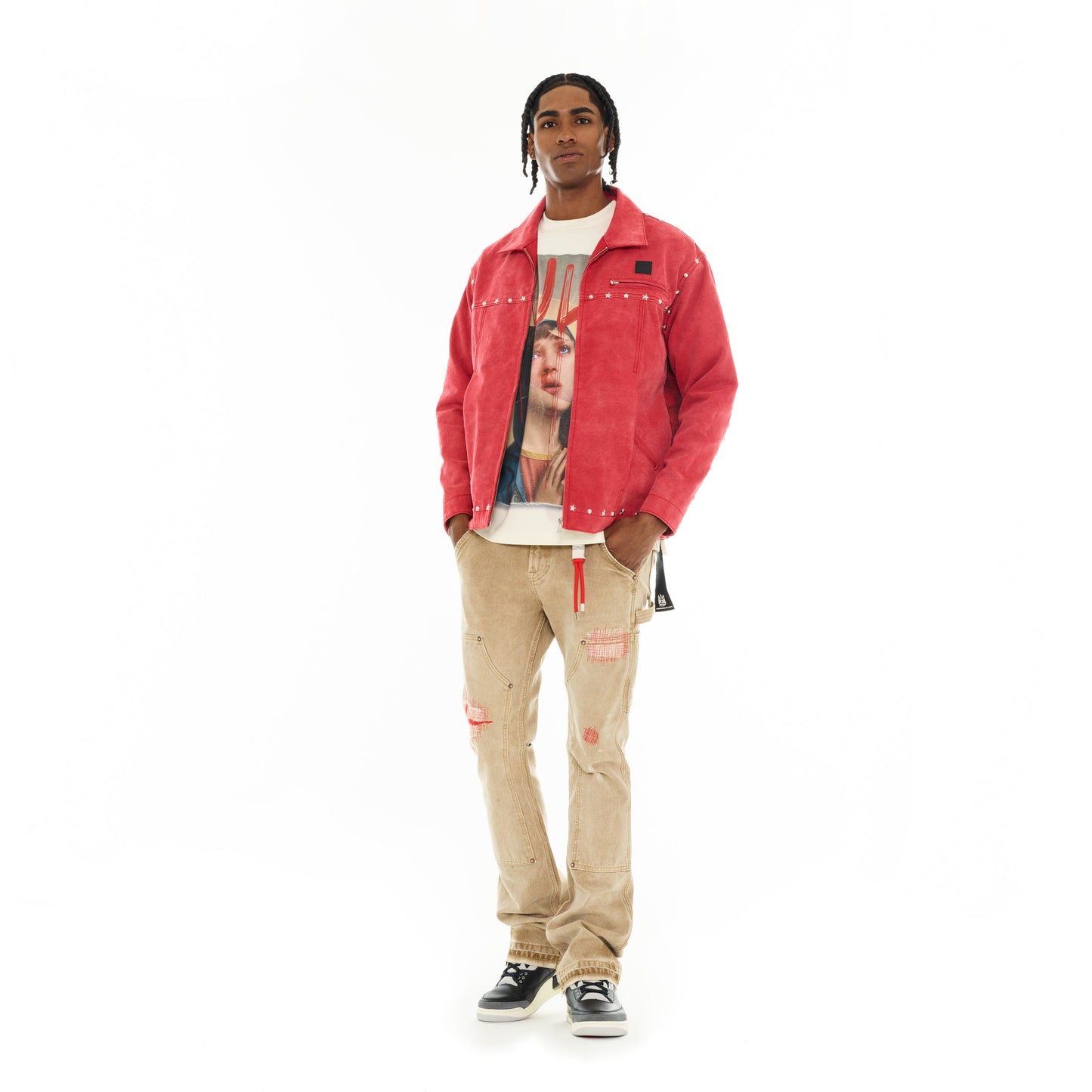 Canvas Workwear Jacket in Vintage Red Canvas