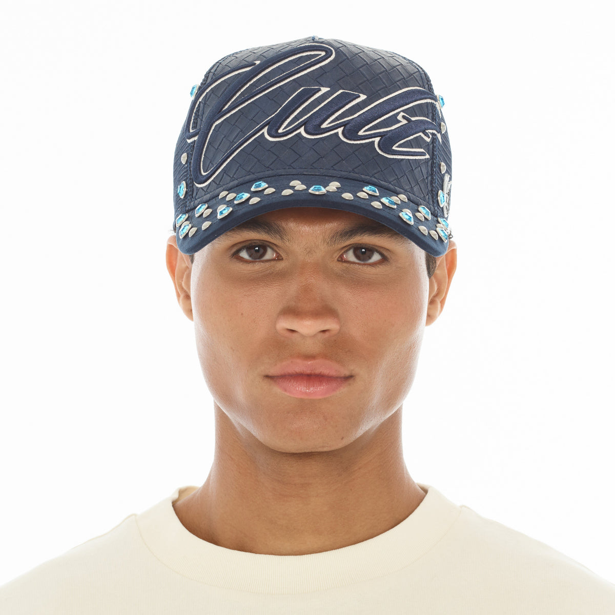 Mesh Back Trucker Hat "Studs" | Navy