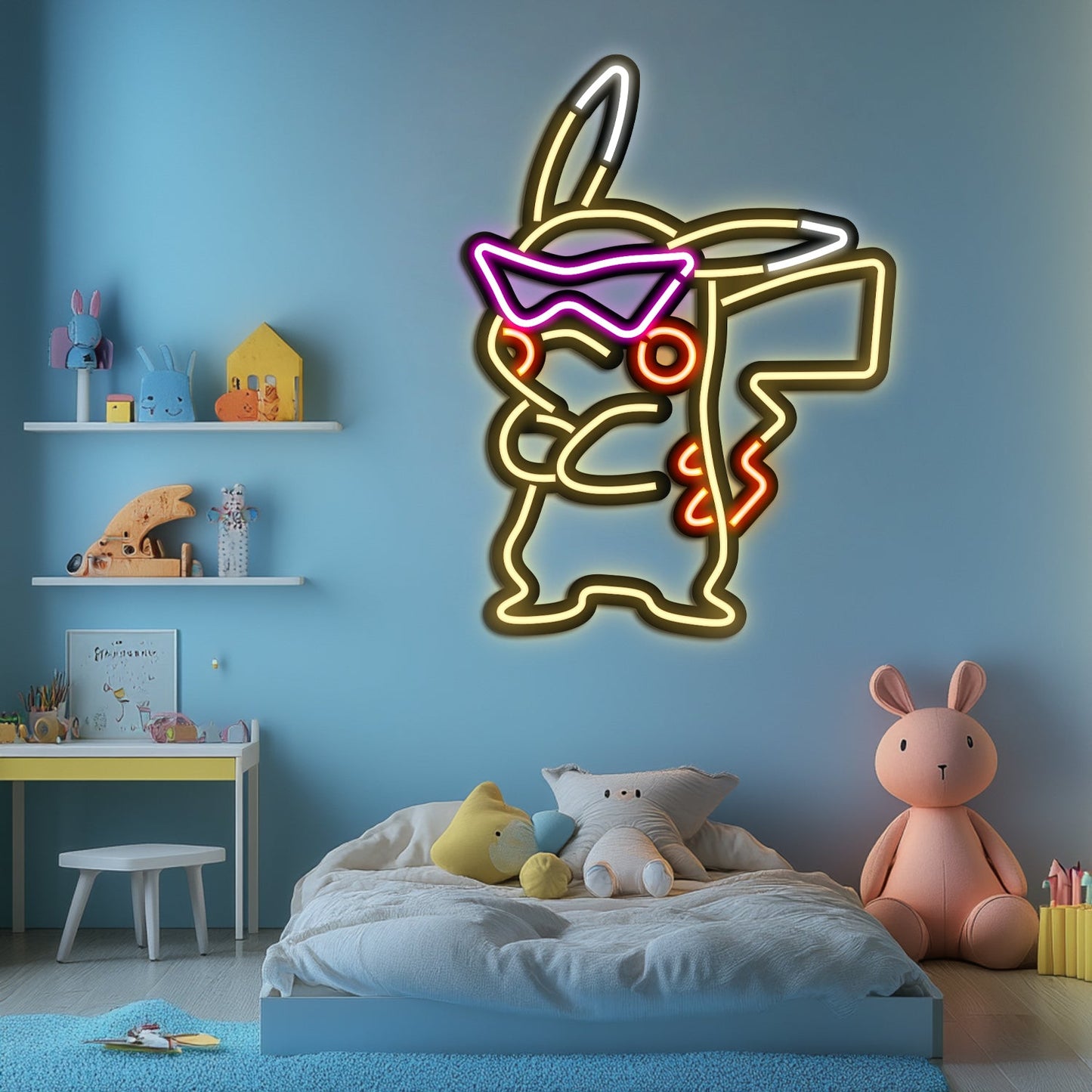 Pikachu Metal Neon Wall Art