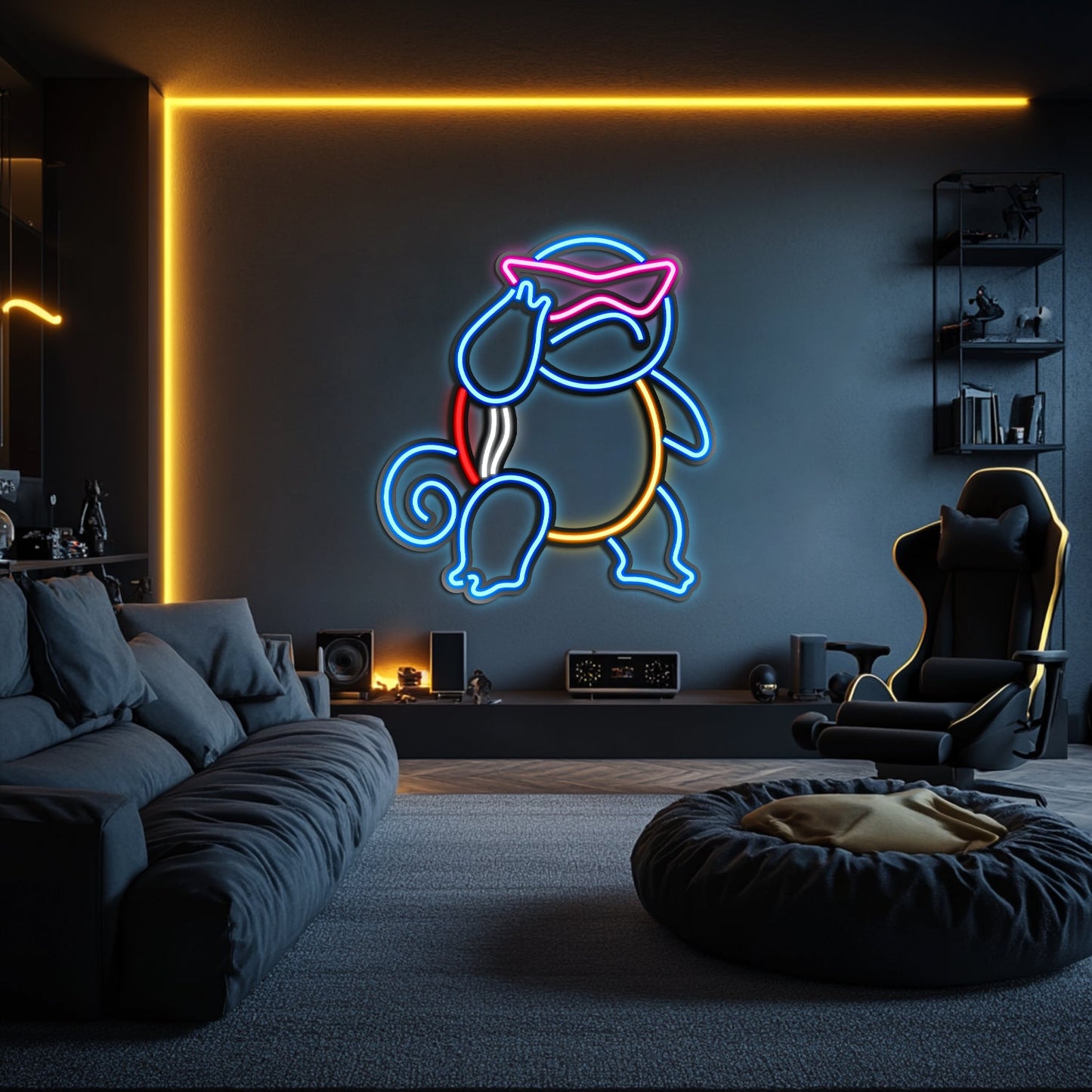 Squirtle Metal Neon Wall Art