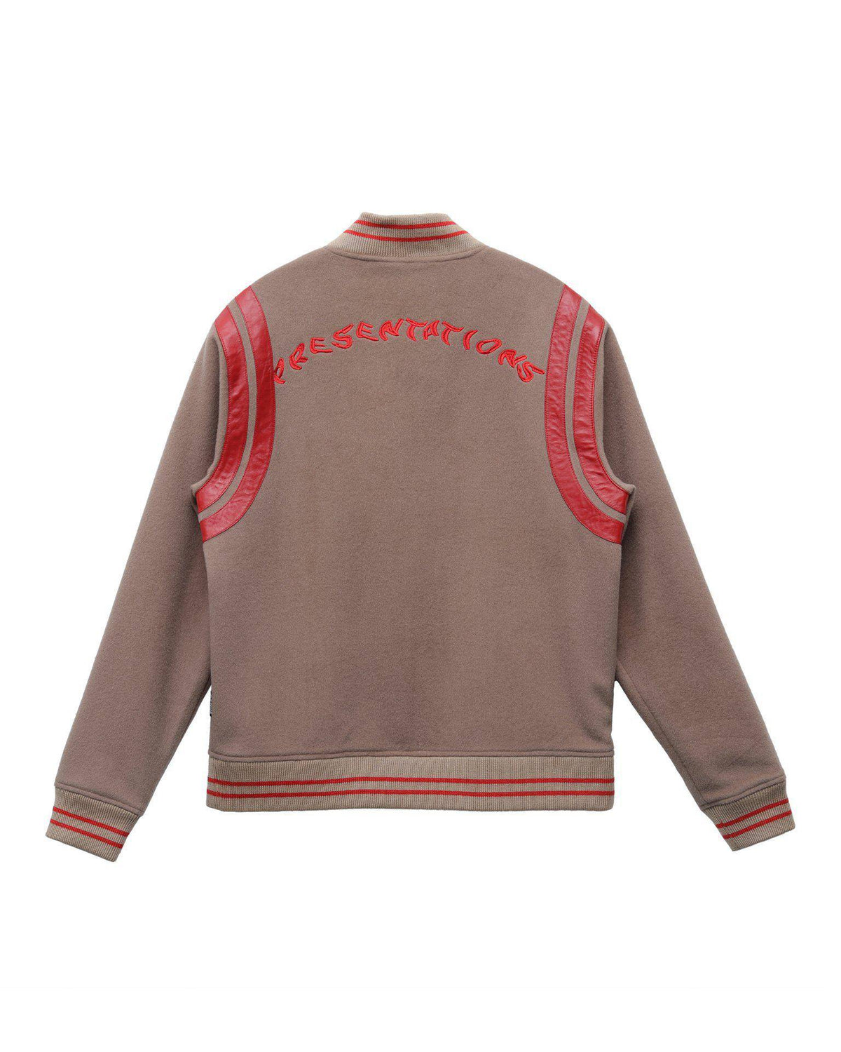 Wool Blend Varsity Jacket | Camel