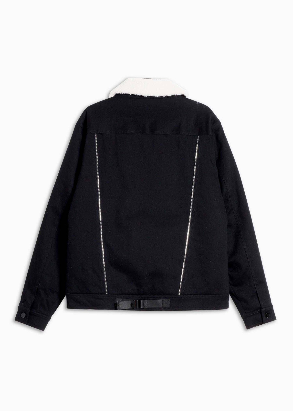 Sherpa Collar Twill Jacket | Black