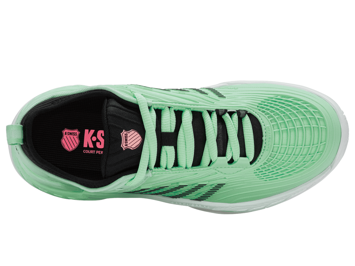 K-Swiss Women's Hypercourt Supreme 2 Court Shoes – Neon Mint/Black/White