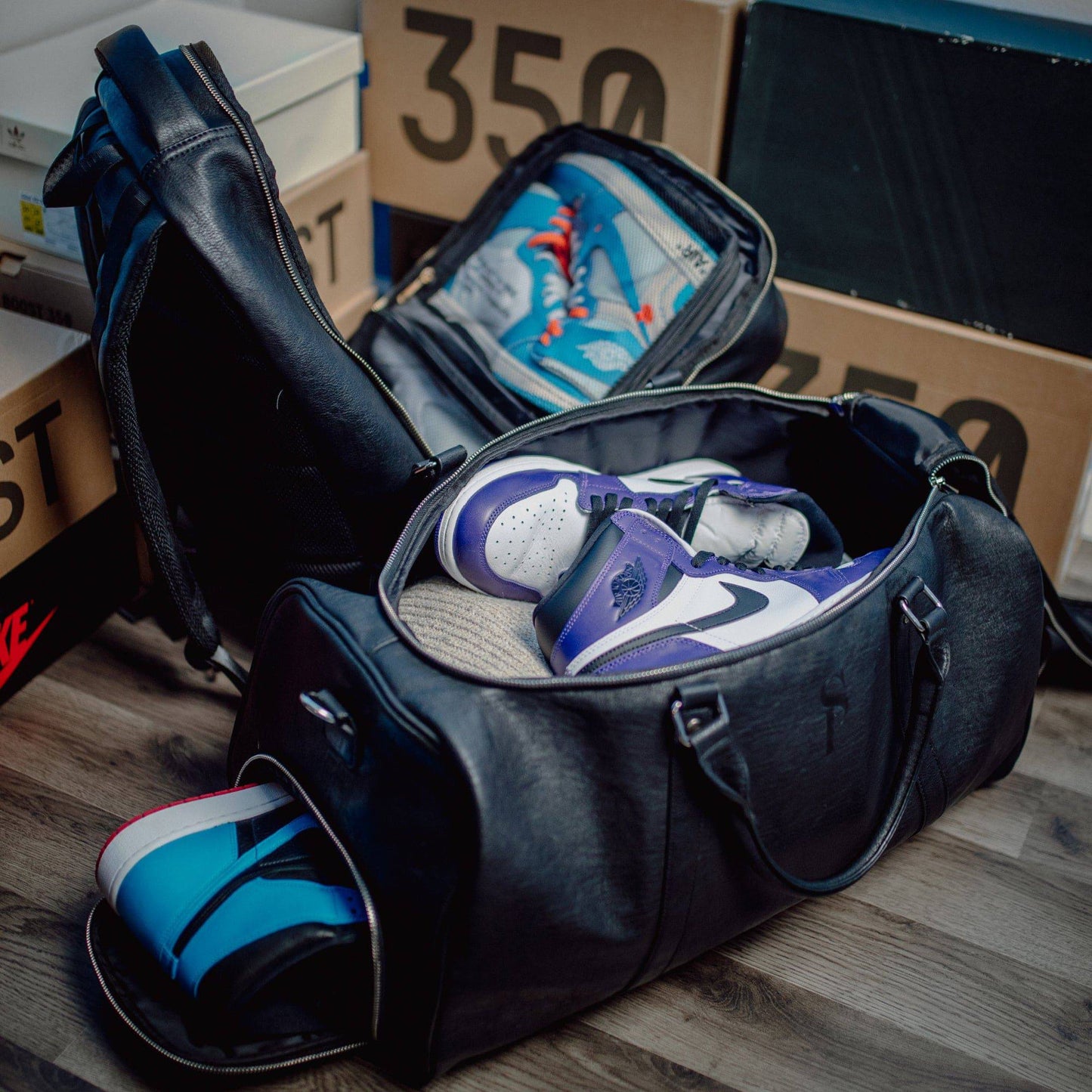 Leather Duffle Bag | Black