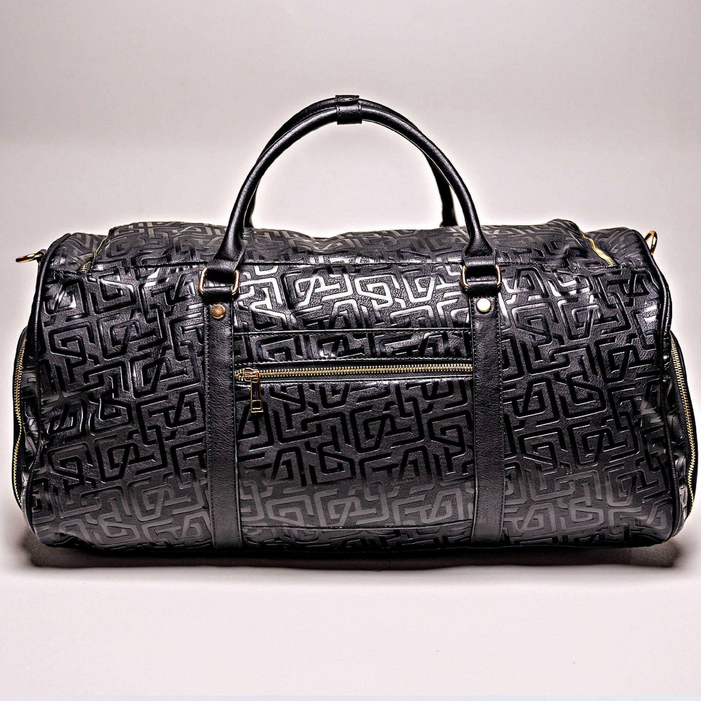 Black Monogram Leather Duffle Bag