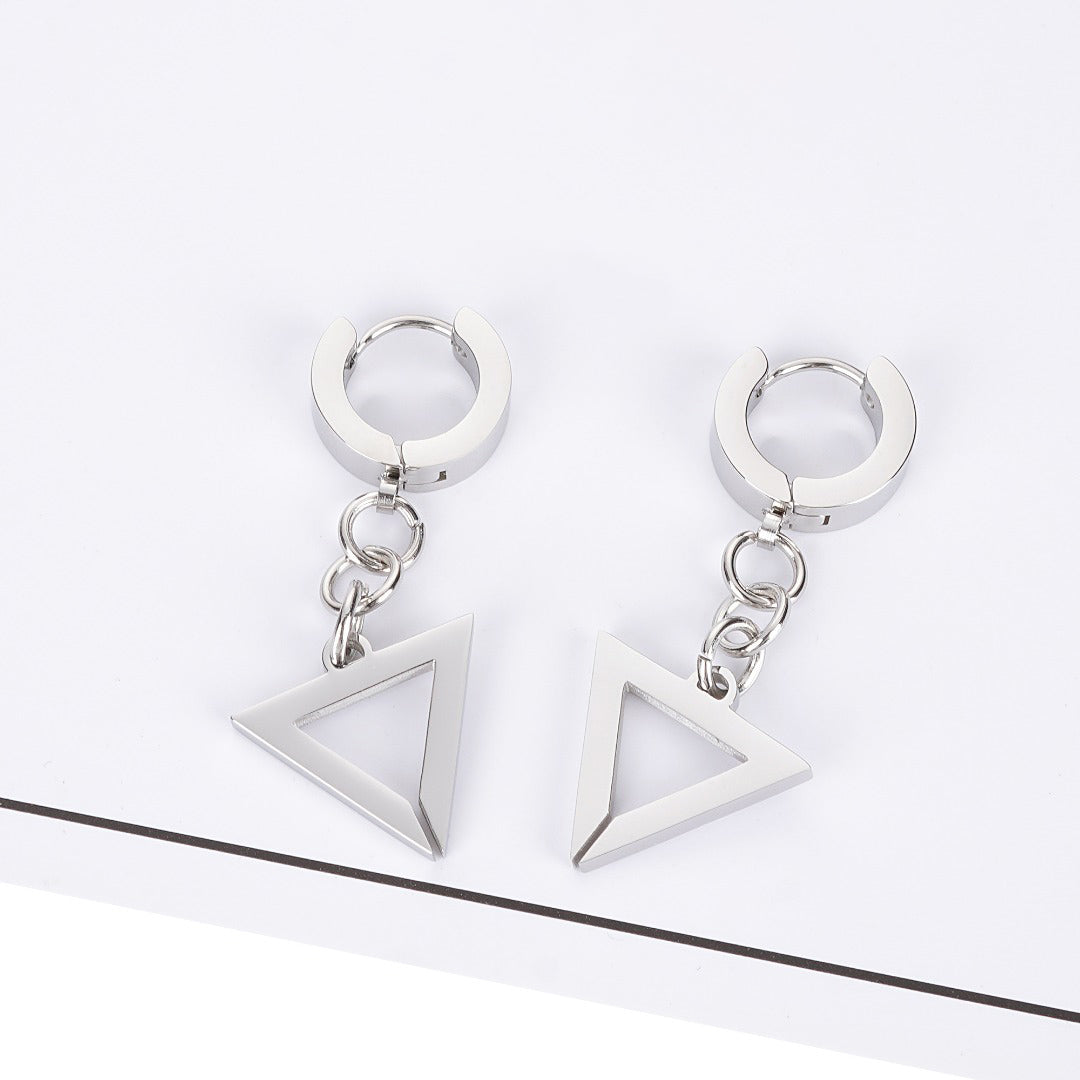 TR-08 Steel Triangle Earrings