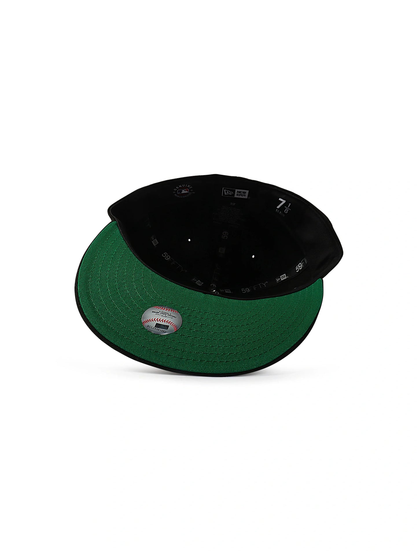 New Era 5950 Dodgers Side LA Metallic Script Hat | Black/Silver