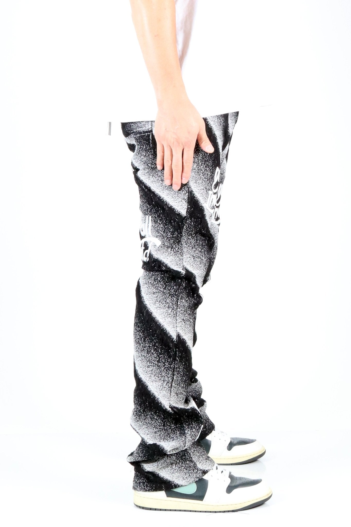 Jade Stripe Jacquard Skinny Stacked Pants