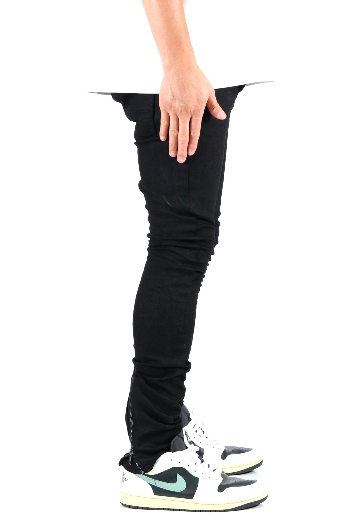 Premium Wax Coated Skinny Denim Pants