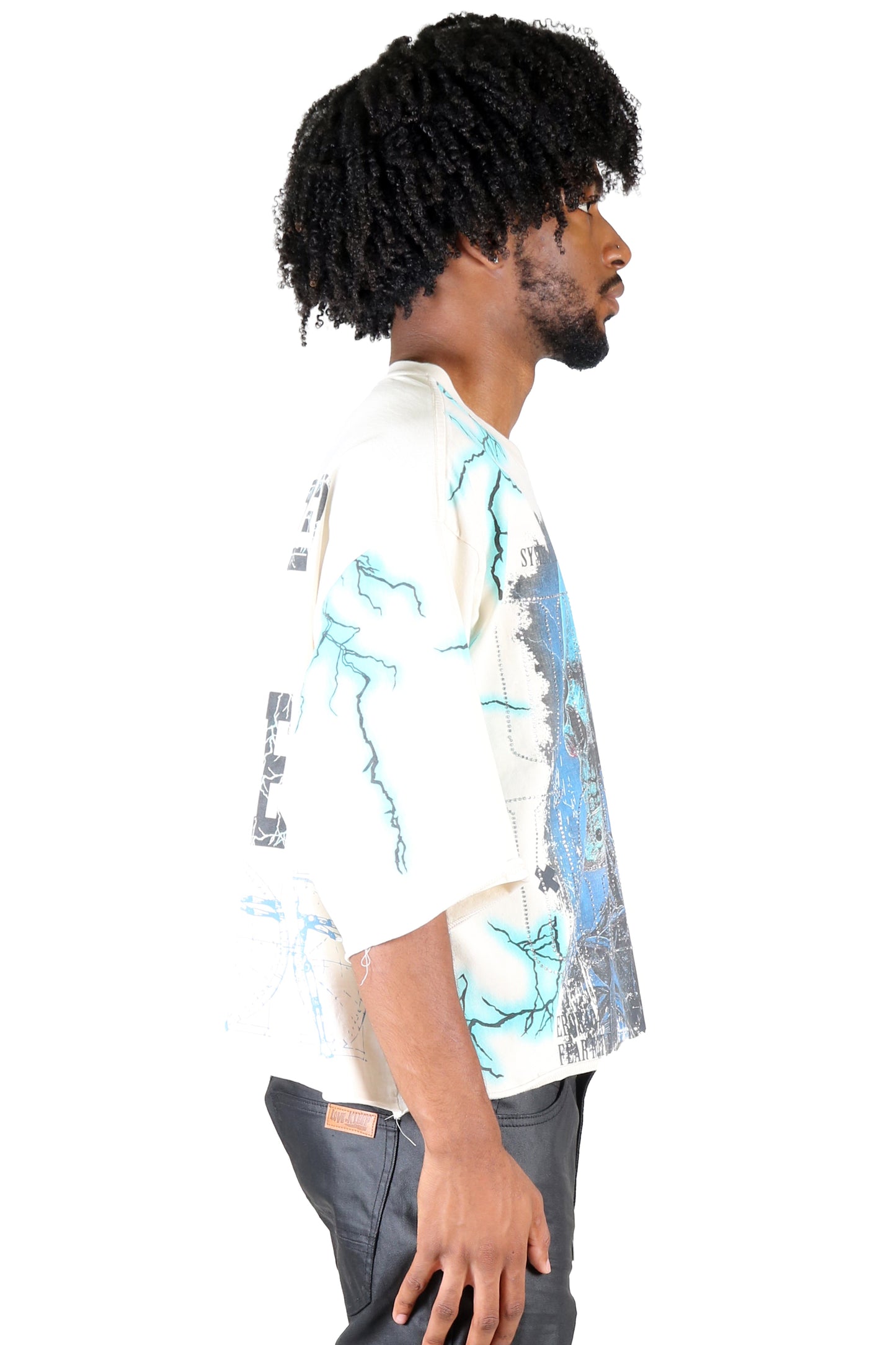 S/N Jersey 3/4 Sleeve Crop Top Tee