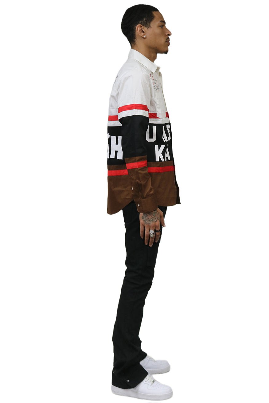 Tinsel Cut Block Poplin Button Down