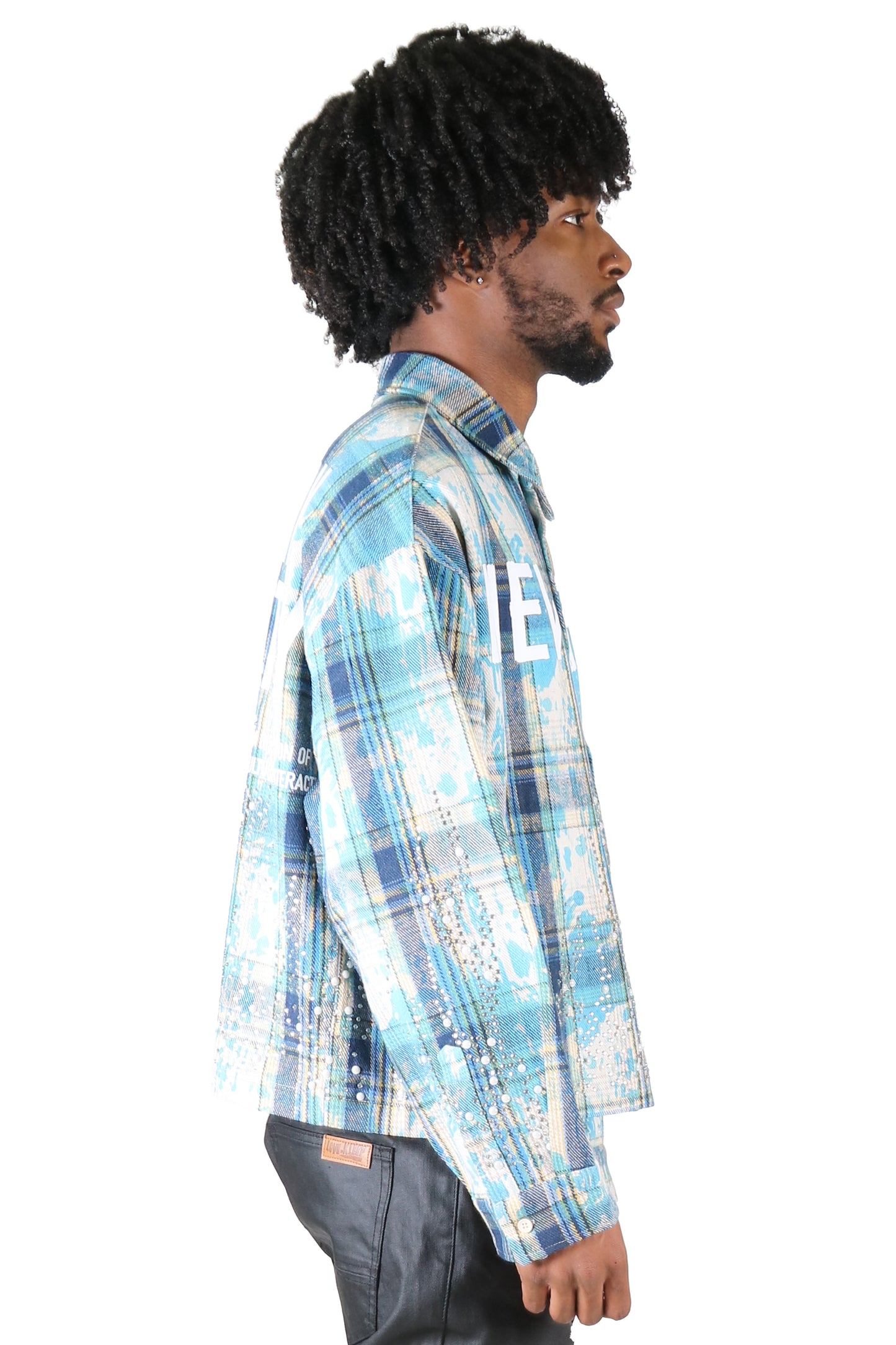 Heavy Flannel Crop Top Button Down Shirt