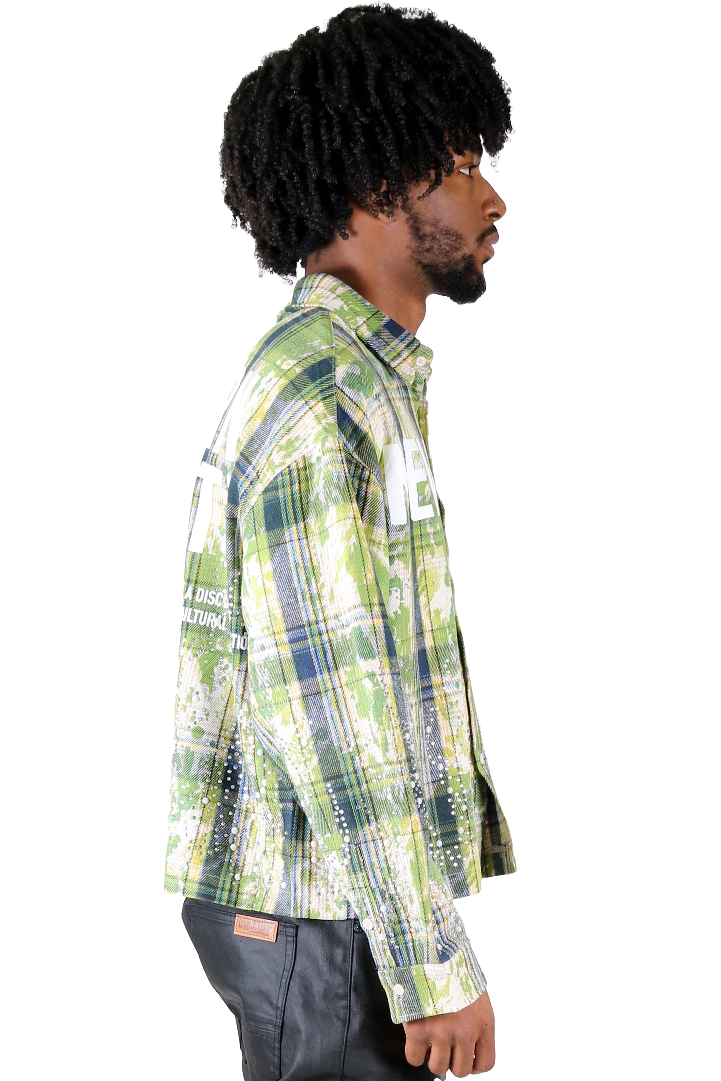 Heavy Flannel Crop Top Button Down Shirt