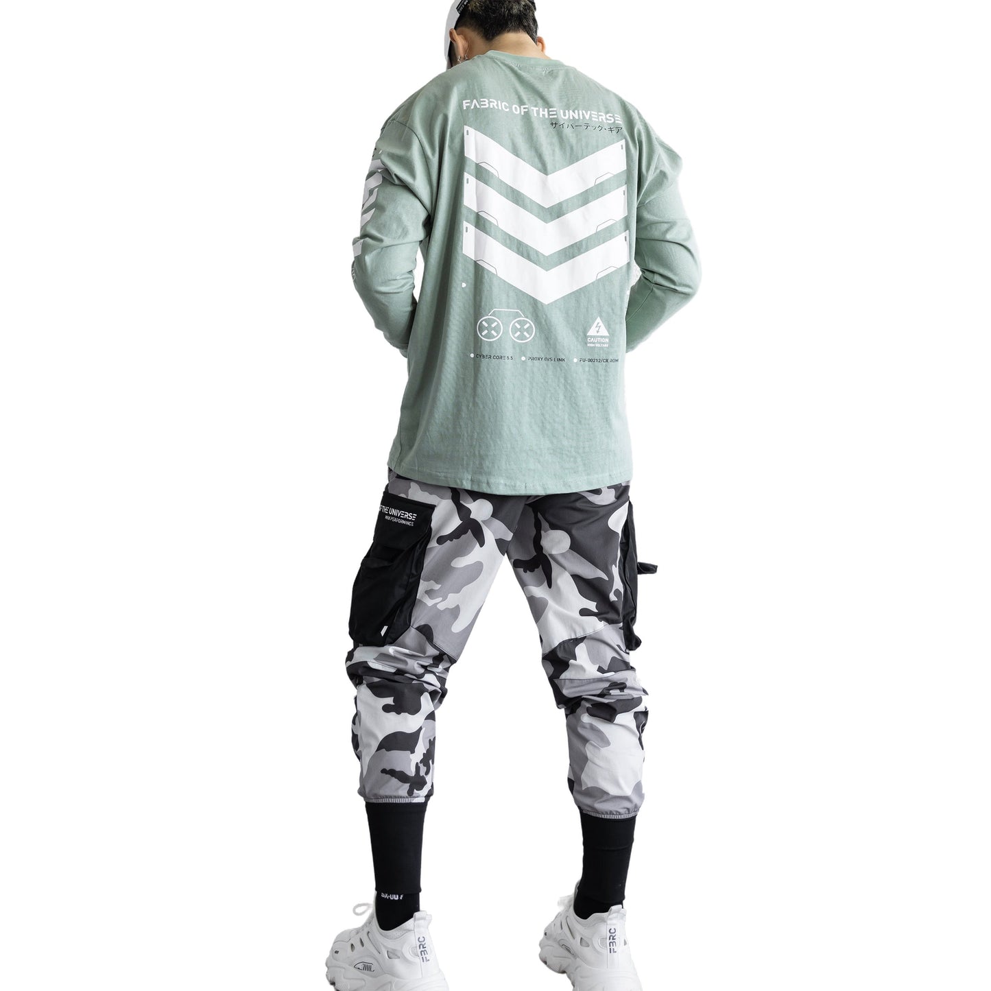 V3-3 Faded Green Long Sleeve T