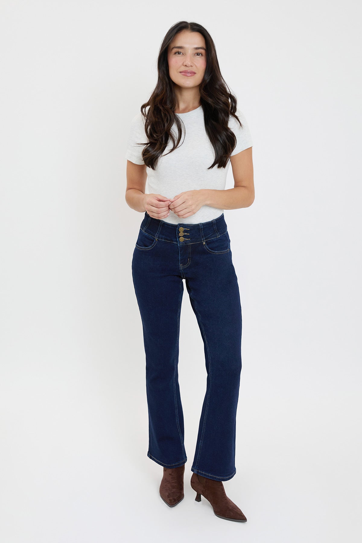 3-Button Bootcut Jeans