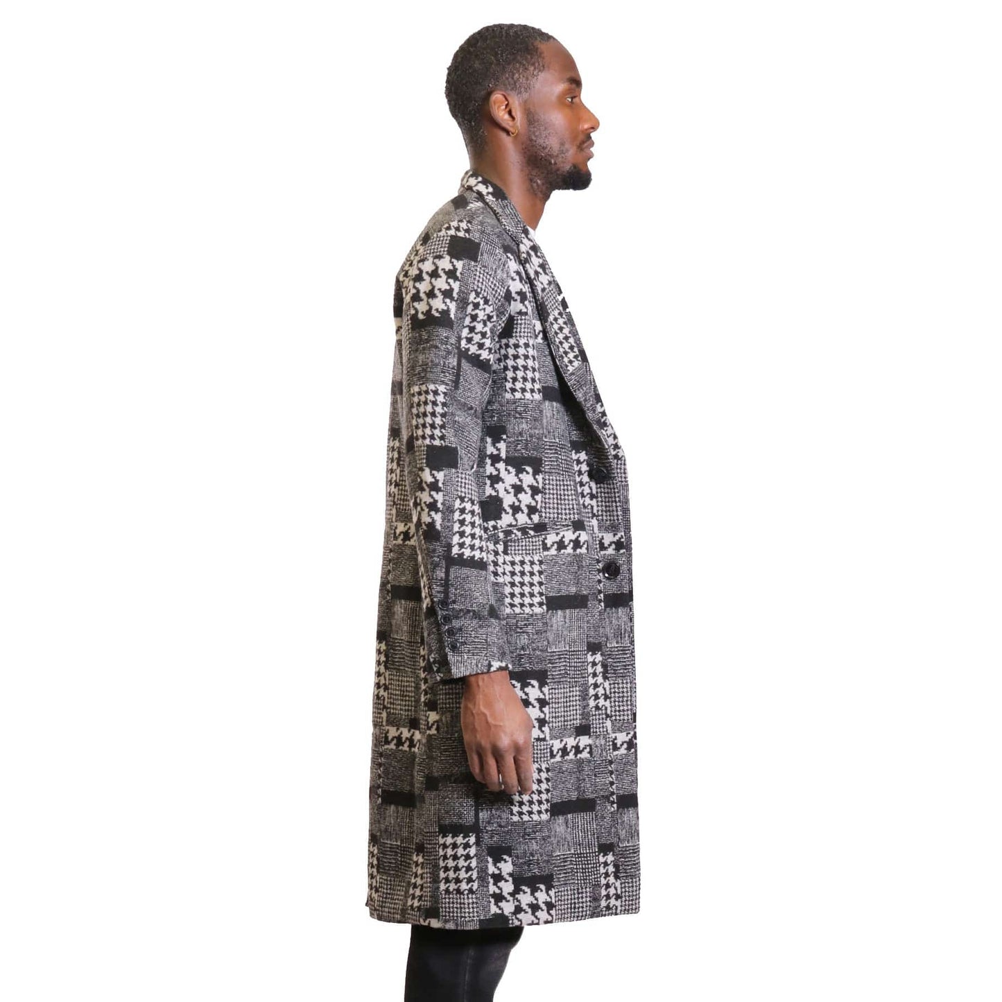 Neo Houndstooth Wool Coat Jacket