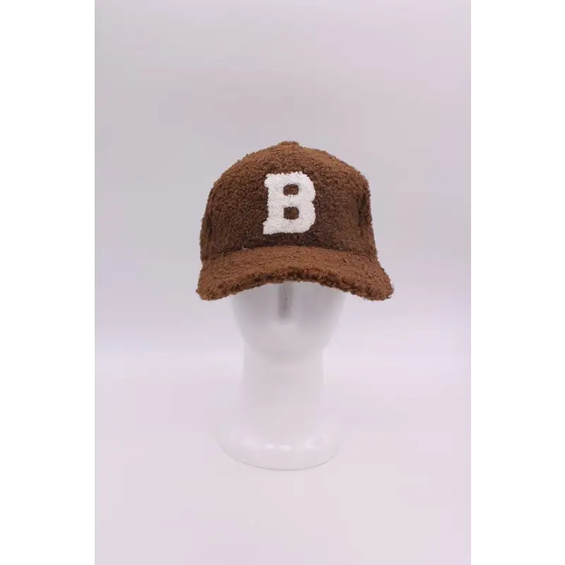 B Fuzzy Teddy Bear Cap.