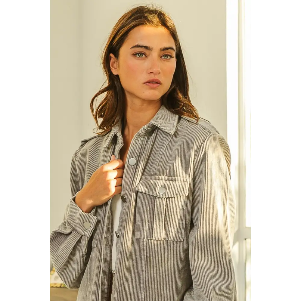 Button Up Corduroy Shacket.