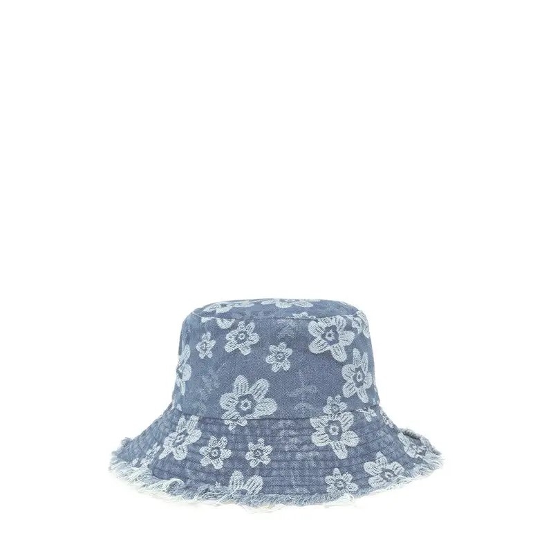 Denim Flower Bucket Hat.