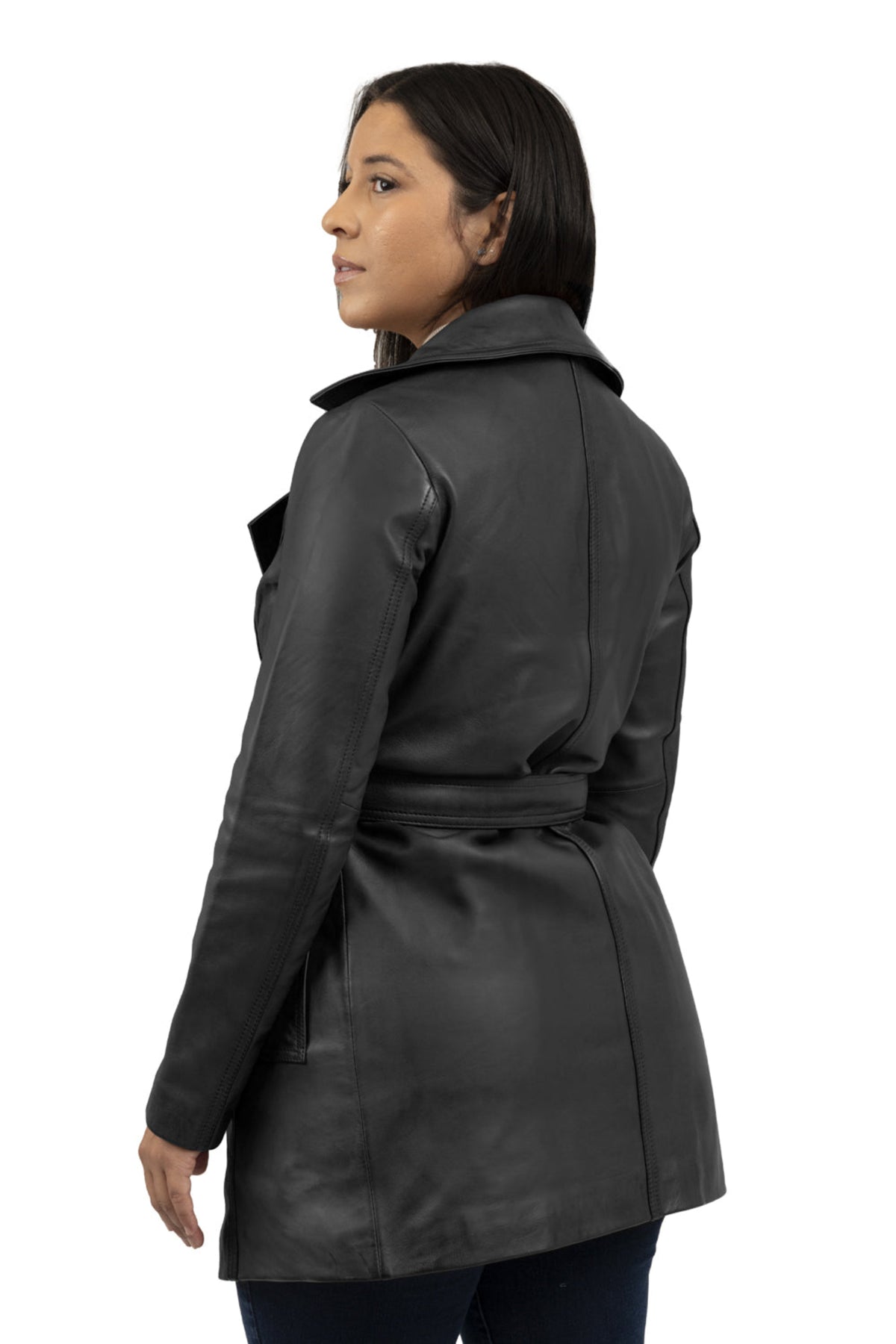 Emma Women's Lambskin Leather Trench Coat