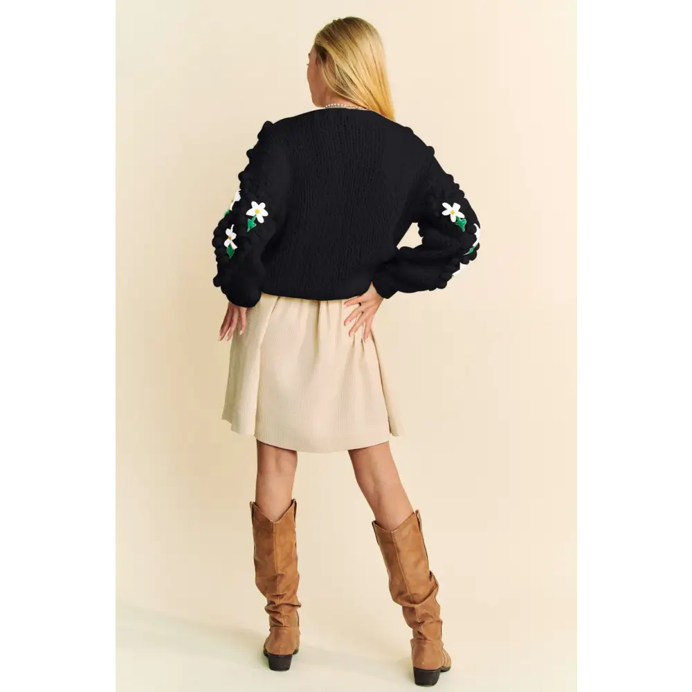 Floral Pattern Button Down Cardigan.