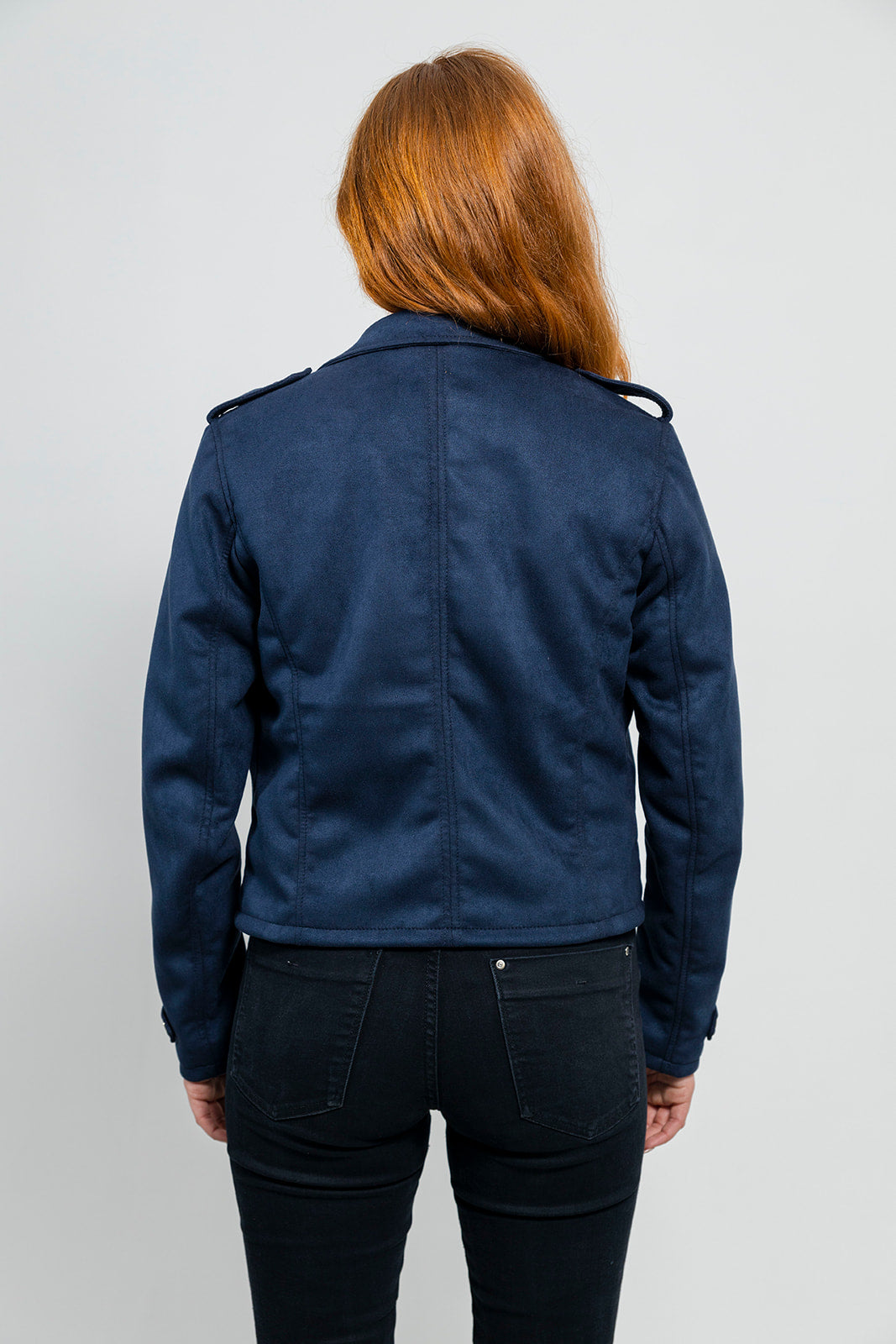Megan Draped Faux Suede Jacket