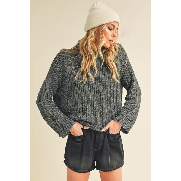 Mock Neck Long Sleeve Sweater.