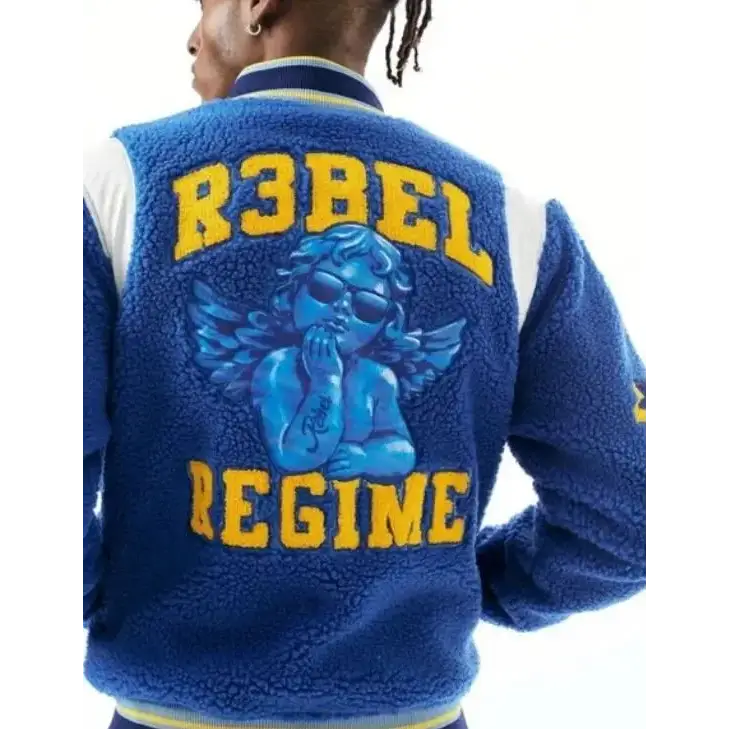Rebel Mind Sherpa Varsity Jacket.