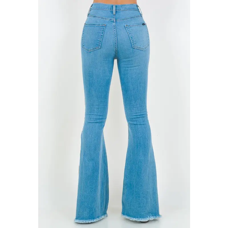 Rodeo Bell Bottom Jean in Light Denim.