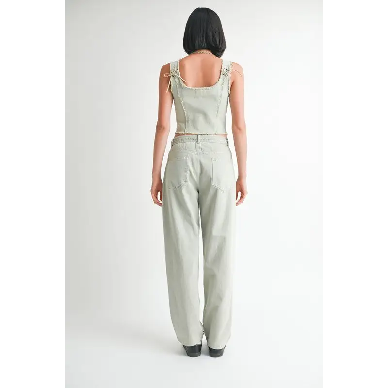 Vest with Hook And Eye Front Closure.