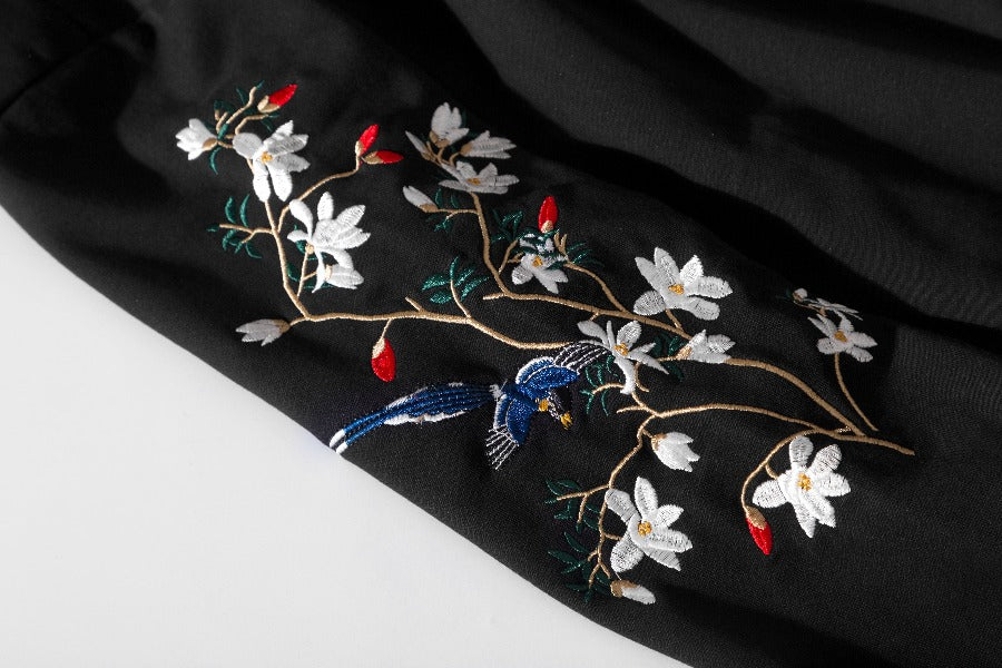 Flowers Embroidery Hoodie