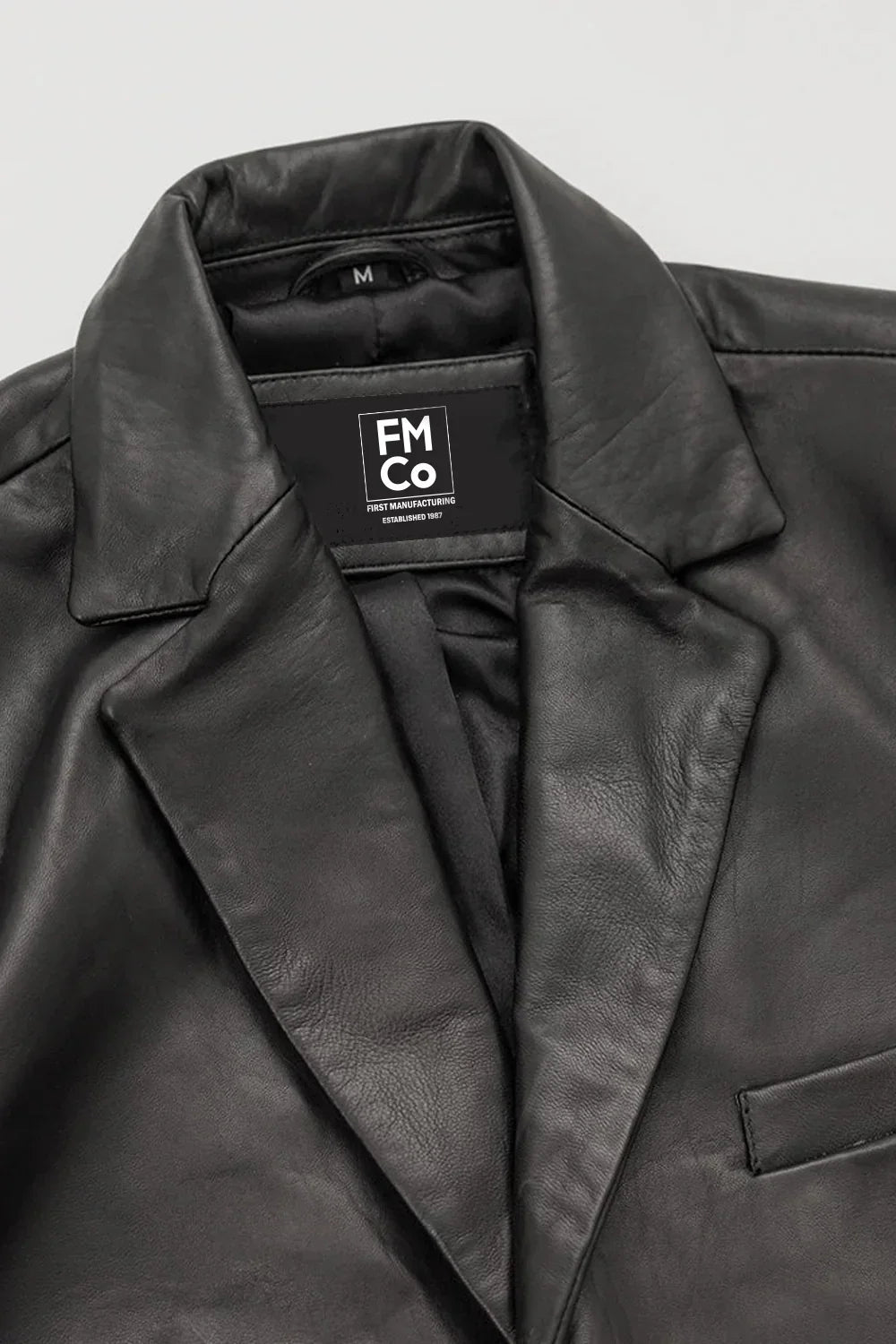 Men's black lambskin leather blazer alternate view | KRIFFA