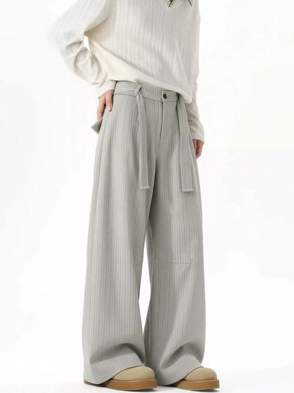High-Waisted Striped Wide-Leg Pants