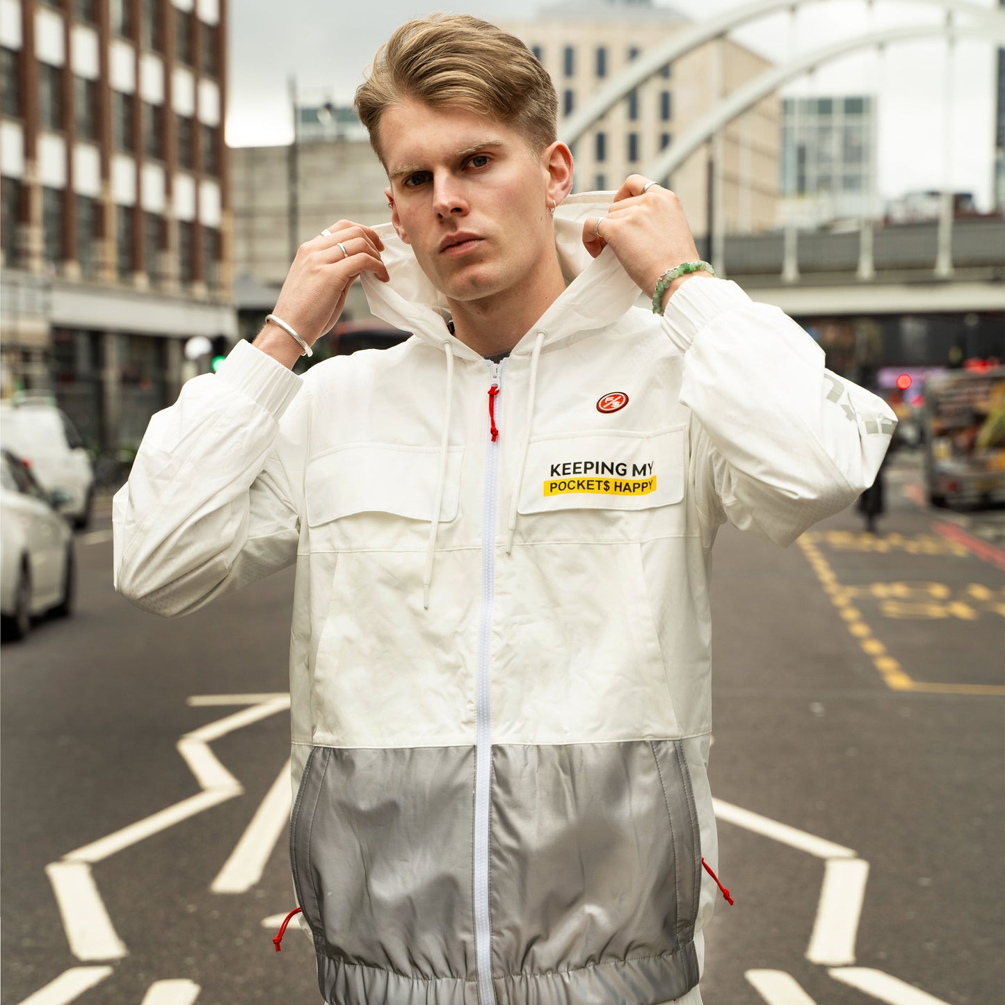 Happy Pockets Windbreaker Zip-Up Jacket