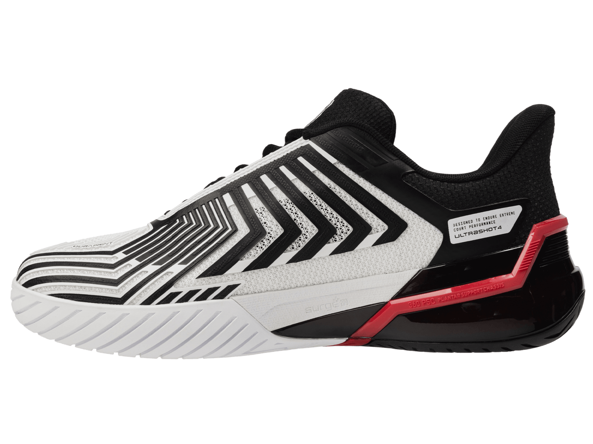 K-Swiss Men's Ultrashot 4 Court Shoes – White/Black/Mars Red