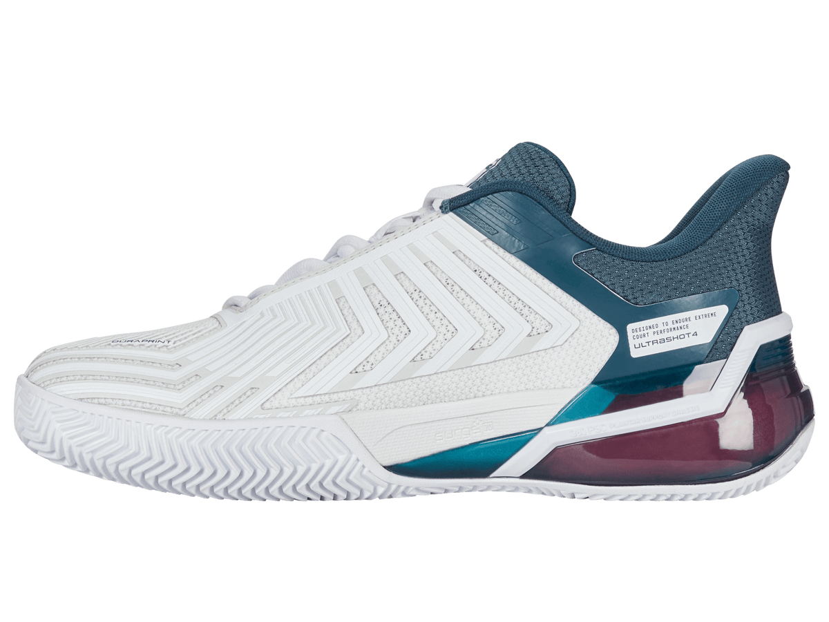 K-Swiss Men's Ultrashot 4 Clay Tennis Shoes – White/Stargazer/Neon Blaze