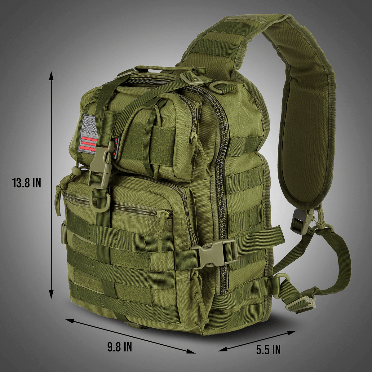 Tactical 14L Range Sling Bag Backpack with Adjustable Strap