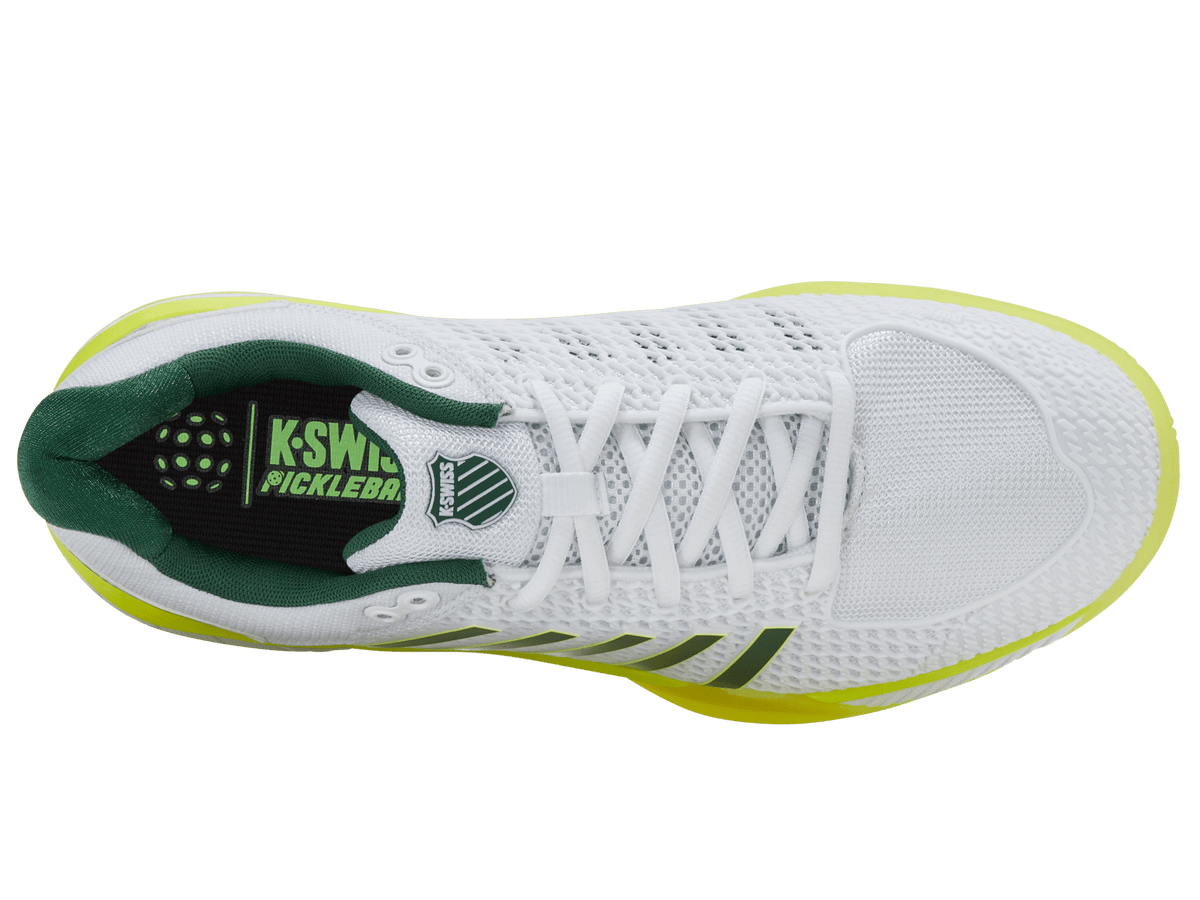K-Swiss Men's Express Light Pickleball Shoes – White/Neon Lime/Eden
