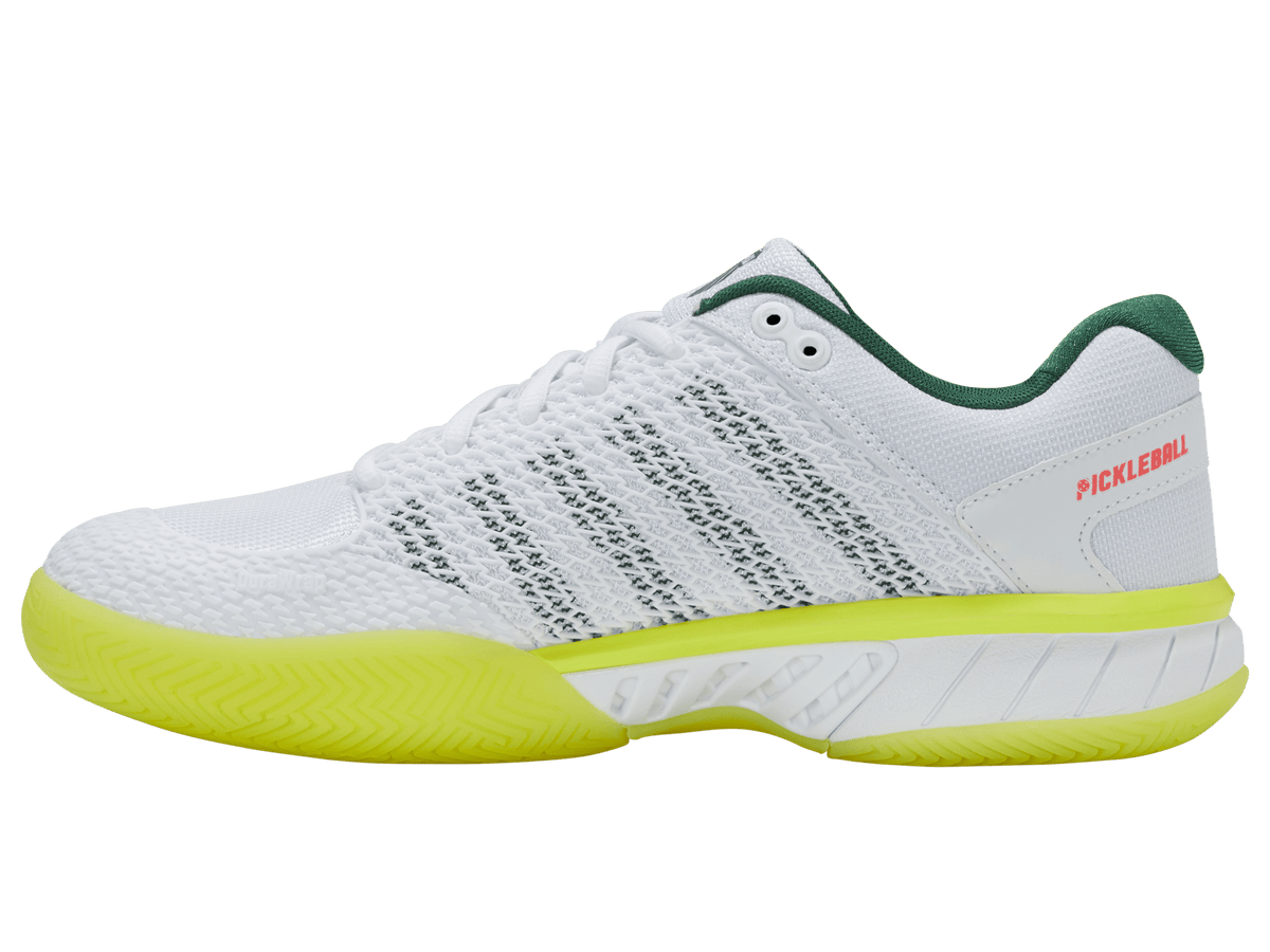 K-Swiss Men's Express Light Pickleball Shoes – White/Neon Lime/Eden