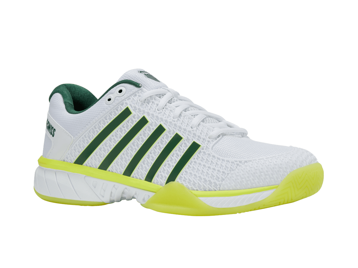 K-Swiss Men's Express Light Pickleball Shoes – White/Neon Lime/Eden
