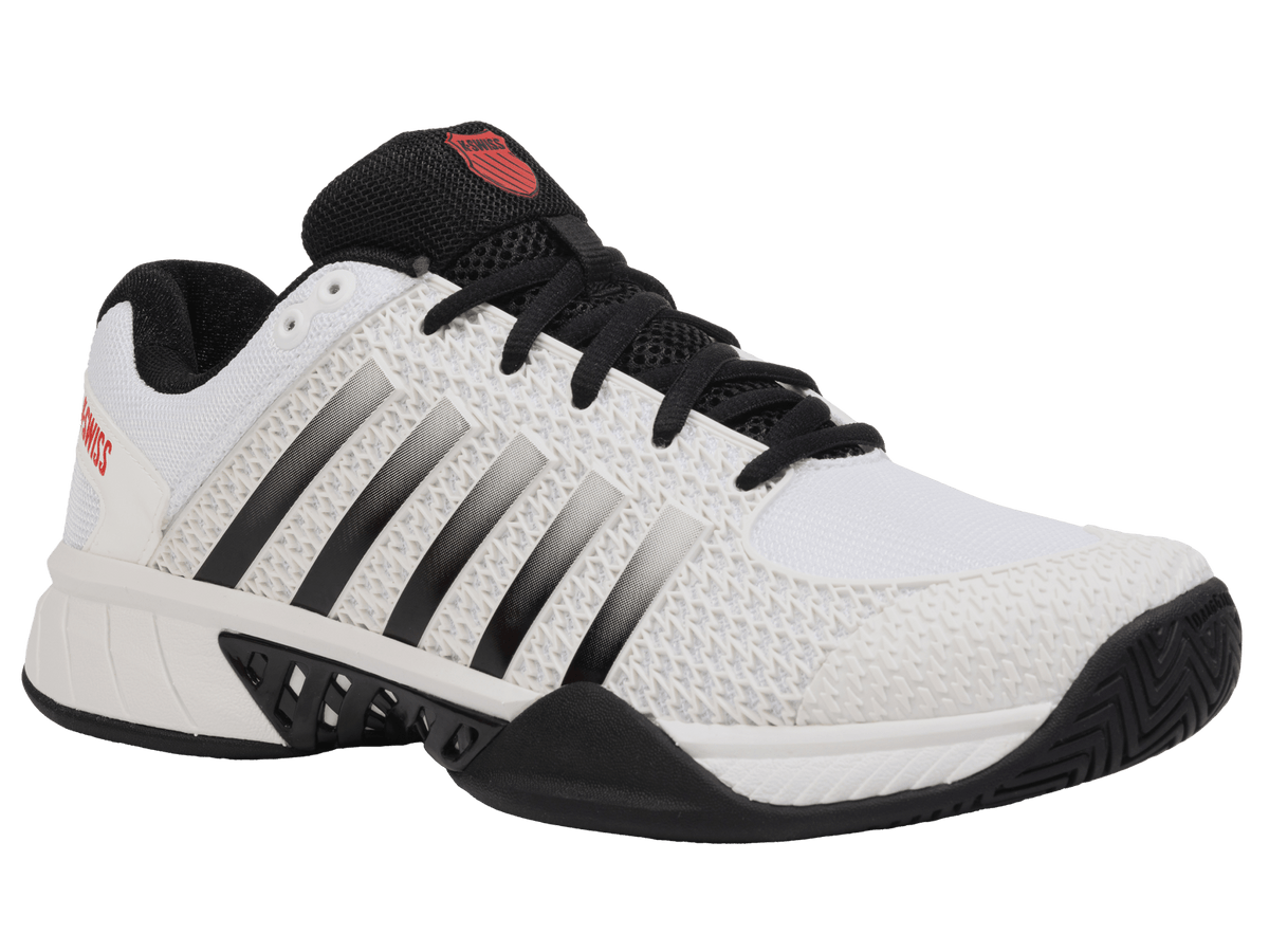 K-Swiss Men's Express Light Pickleball Shoes – White/Black/High Risk Red