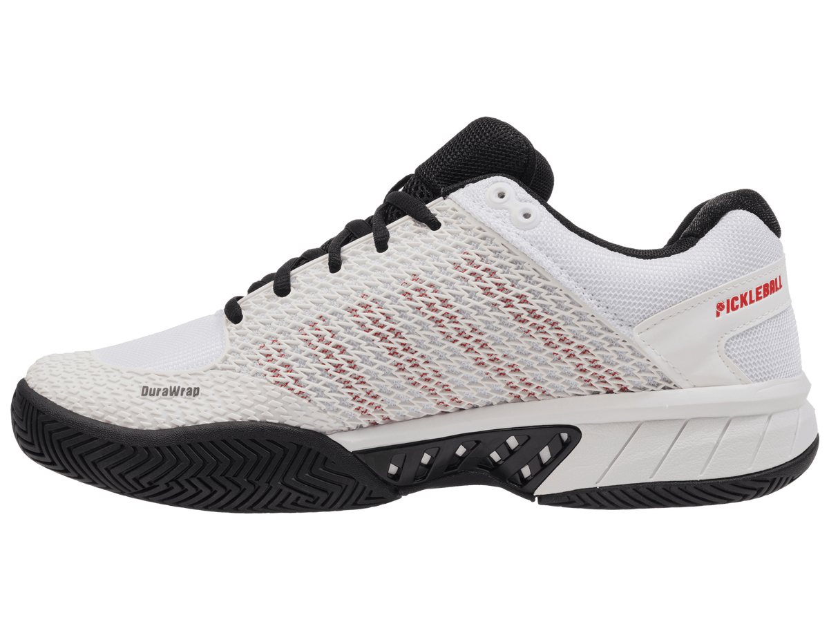 K-Swiss Men's Express Light Pickleball Shoes – White/Black/High Risk Red