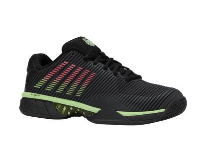 K-Swiss Men's Hypercourt Express 2 2E Wide Court Shoes – Black/Soft Neon Green/Neon Lava