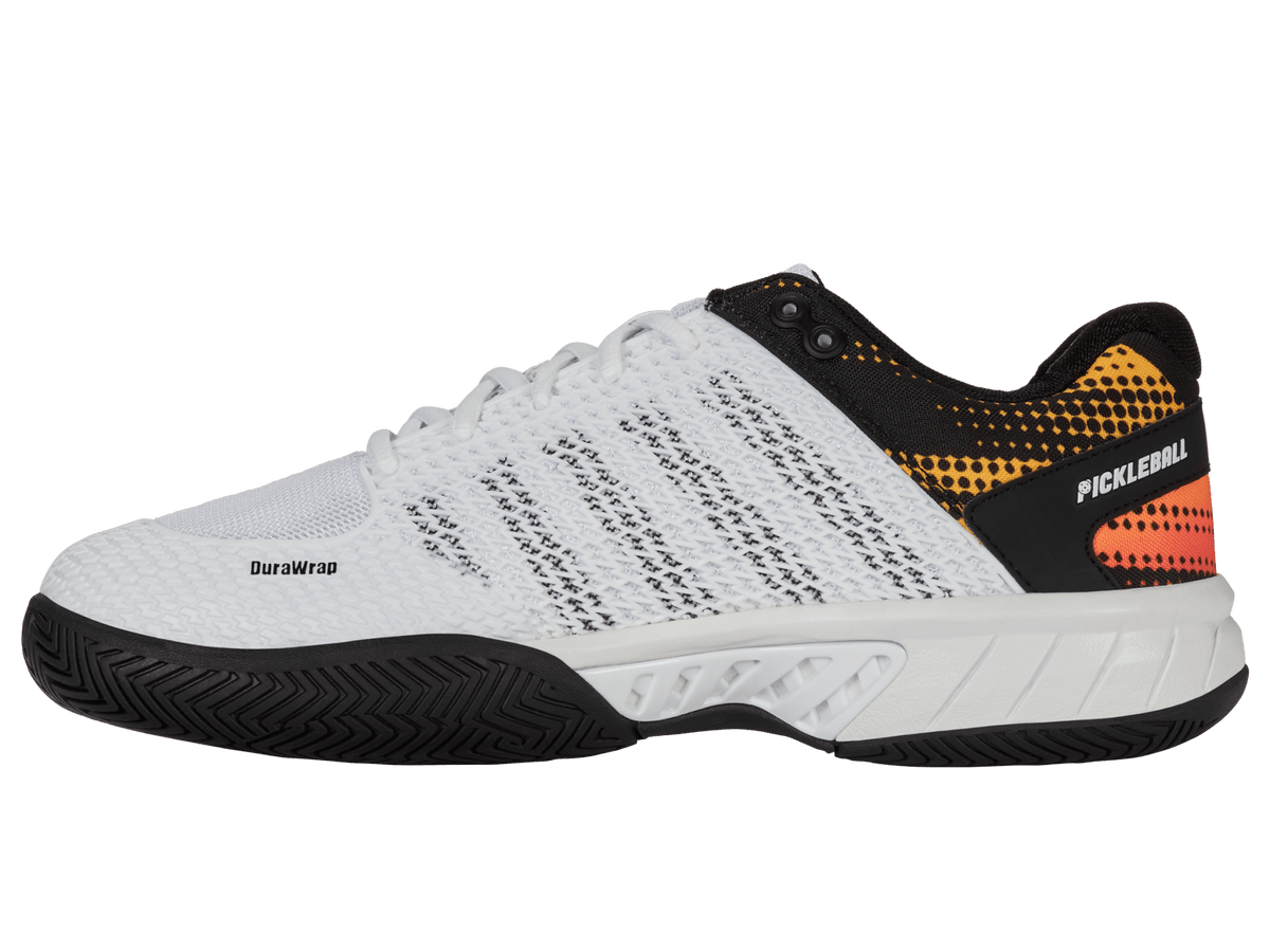 K-Swiss Men's Express Light Pickleball Shoes – 2E Wide, White/Daffodil